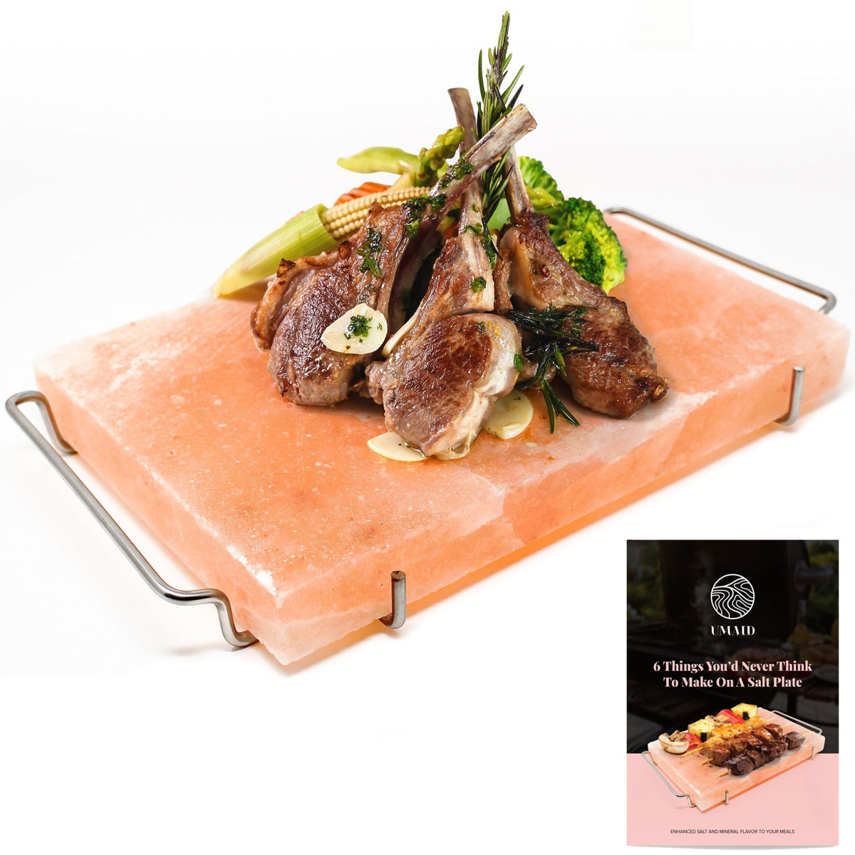 UMAID bloque sal Himalaya para cocinar en parrilla con sabor suave y natural