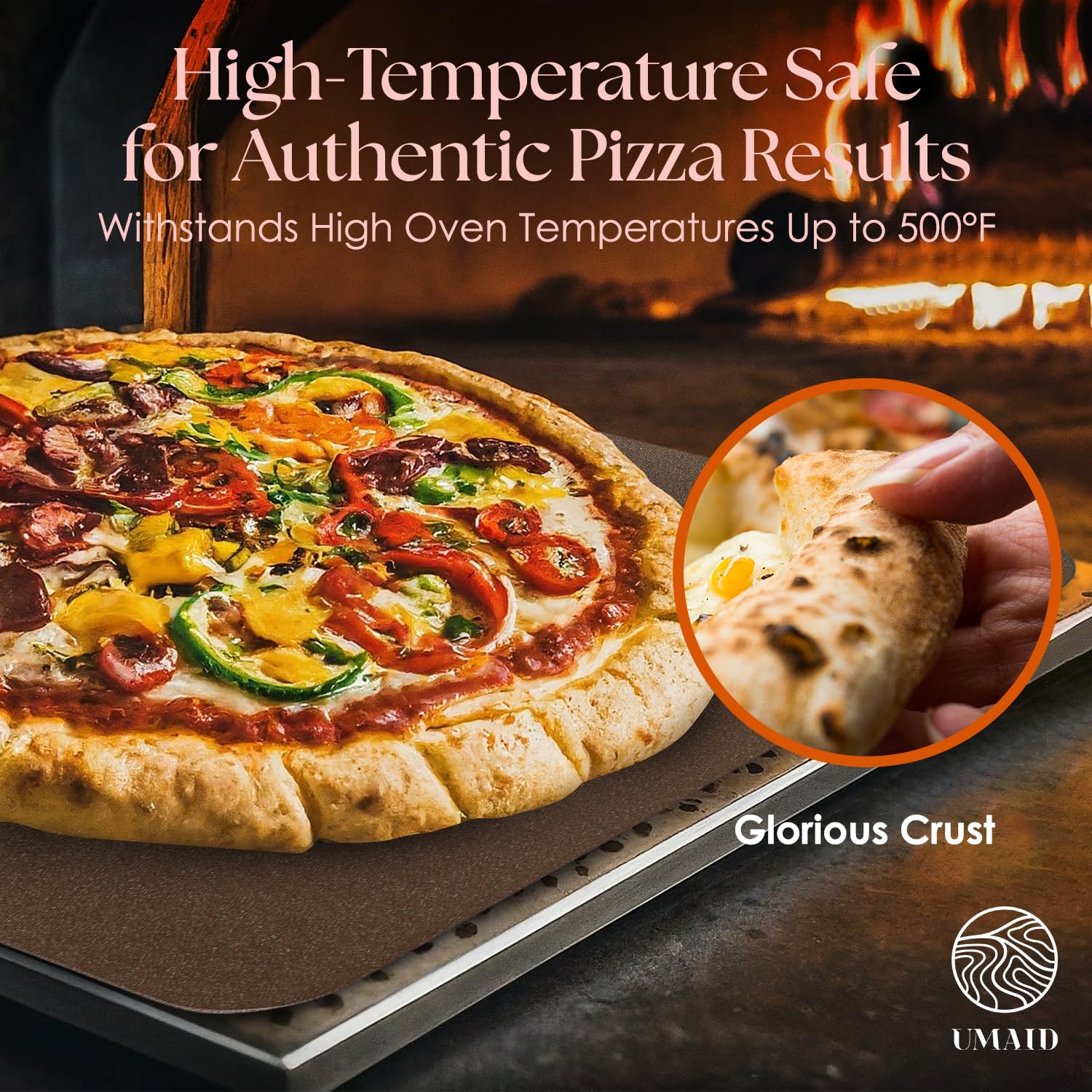 UMAID placa pizza superficie pre-sazonada lista para usar