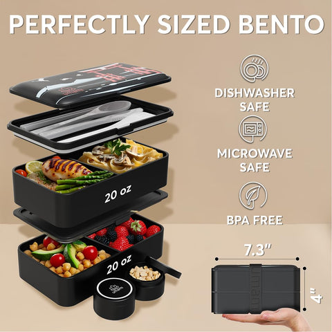 Umami Bento Box apta para microondas para calentar rápidamente.
