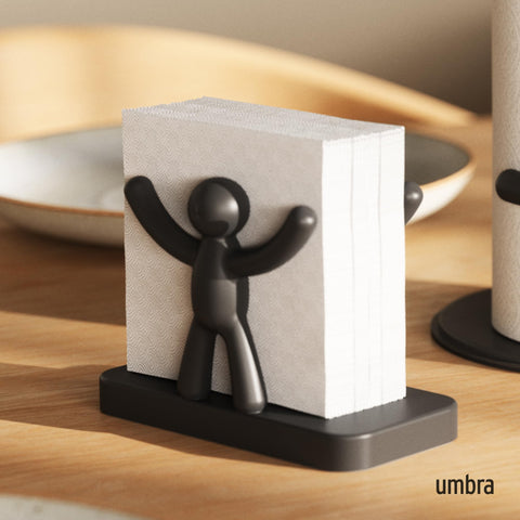Umbra Buddy diseño moderno con figura porta-servilletas para mesa.