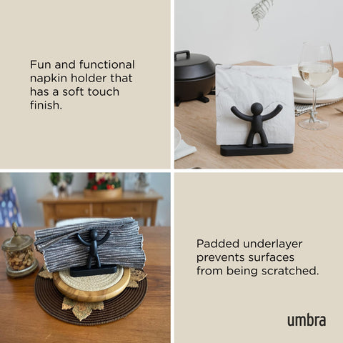 Umbra Buddy porta-servilletas para tamaños variados, versatilidad diaria.