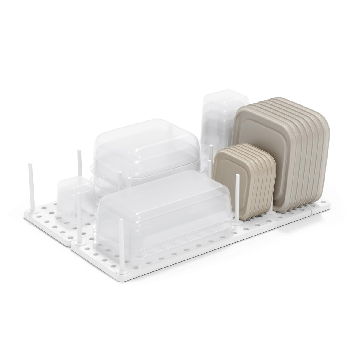 Umbra Peggy, bandeja organizadora para cajón con ajuste, ideal para ordenar contenedores y utensilios.
