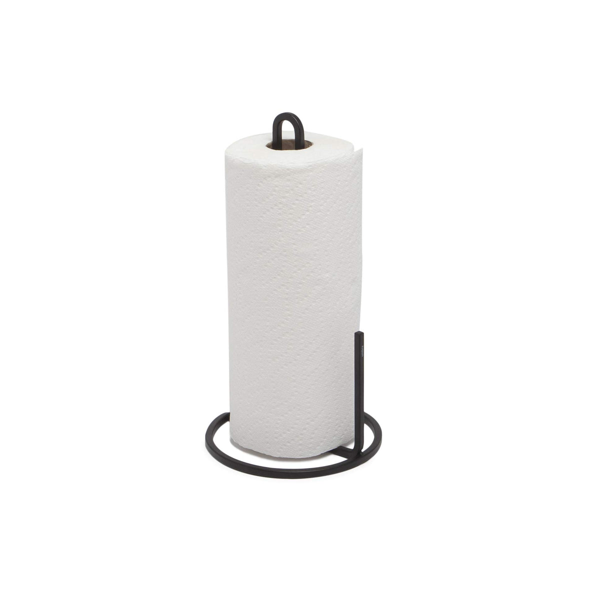 Umbra Squire porta-papel con diseño cuadrado en metal, estilo contemporáneo para cocina o baño.
