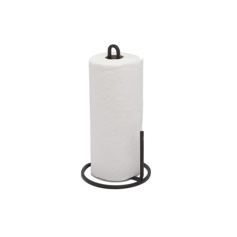 Umbra Squire porta-papel con diseño cuadrado en metal, estilo contemporáneo para cocina o baño.