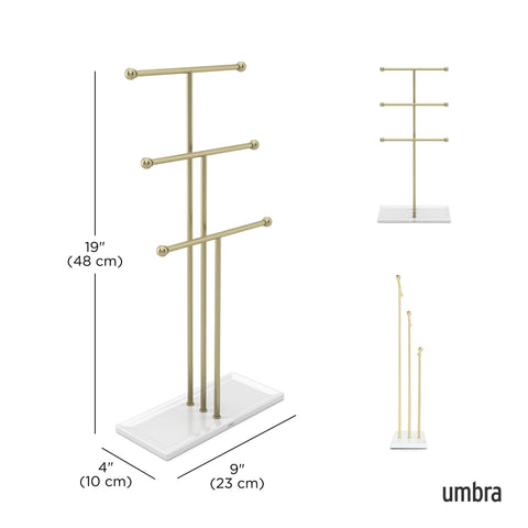 Umbra Trigem diseño moderno blanco y dorado para decoración actual