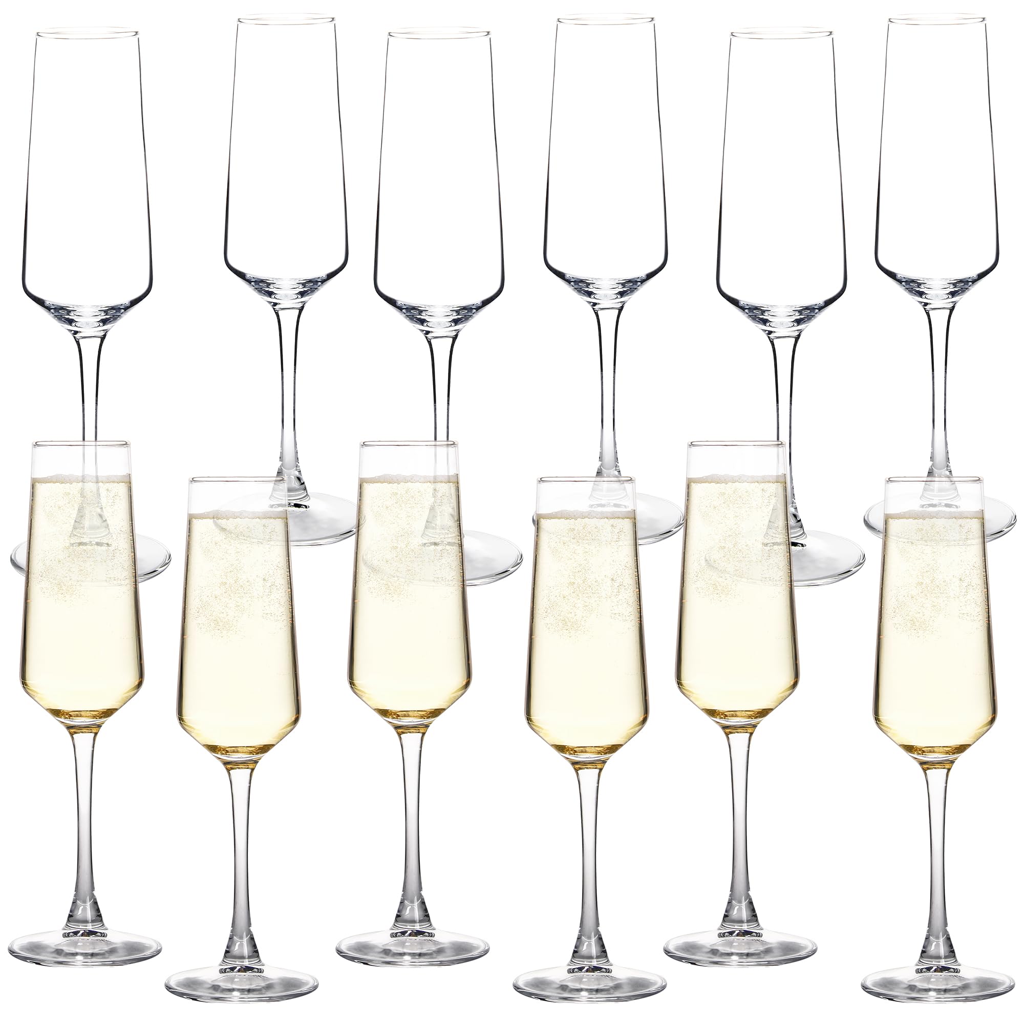 Copas de champán UMEIED, conjunto de 12, para mesa elegante en reuniones.