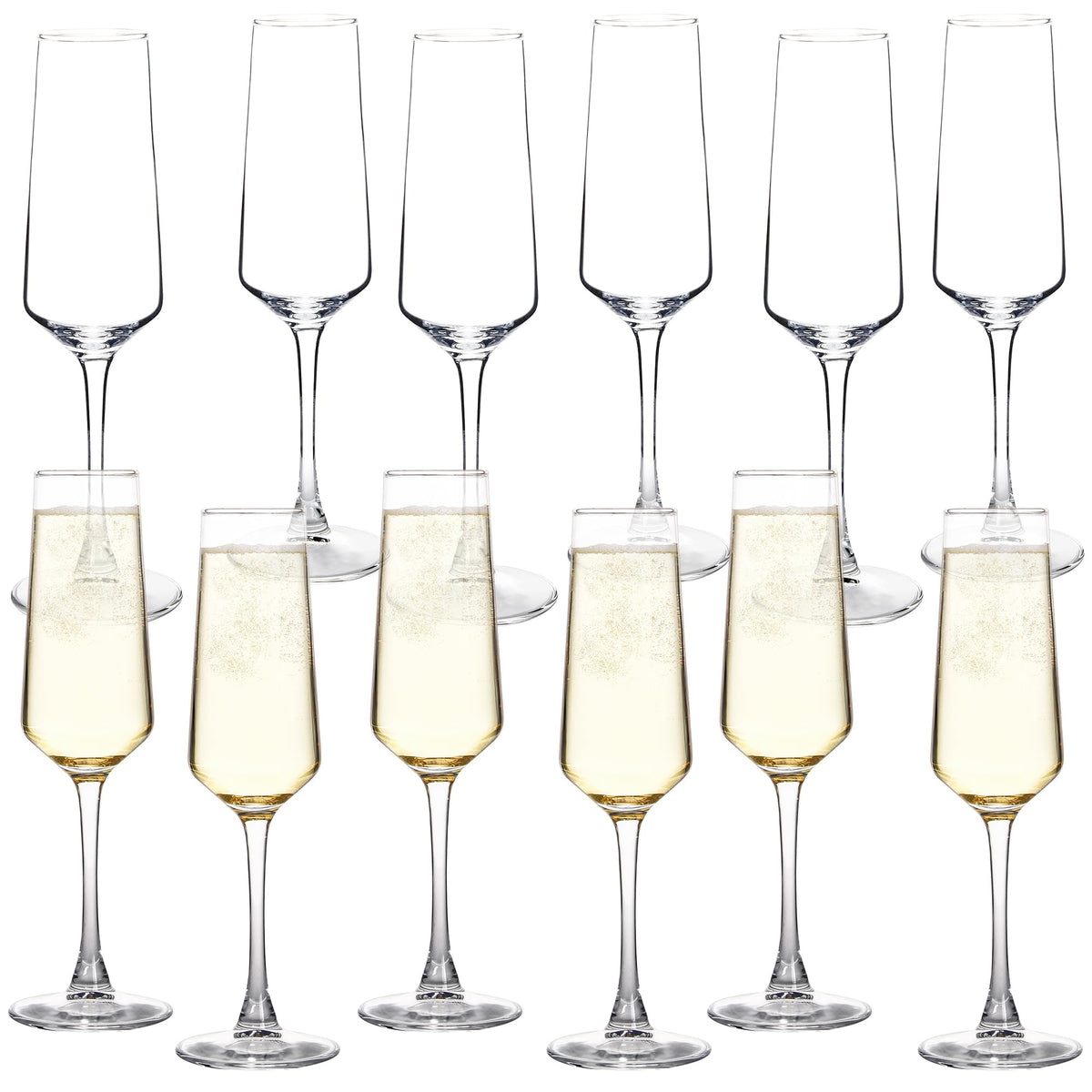 Copas de champán UMEIED, conjunto de 12, para mesa elegante en reuniones.