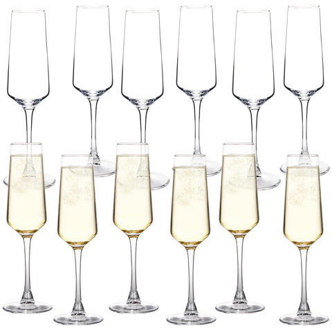 Copas de champán UMEIED, conjunto de 12, para mesa elegante en reuniones.