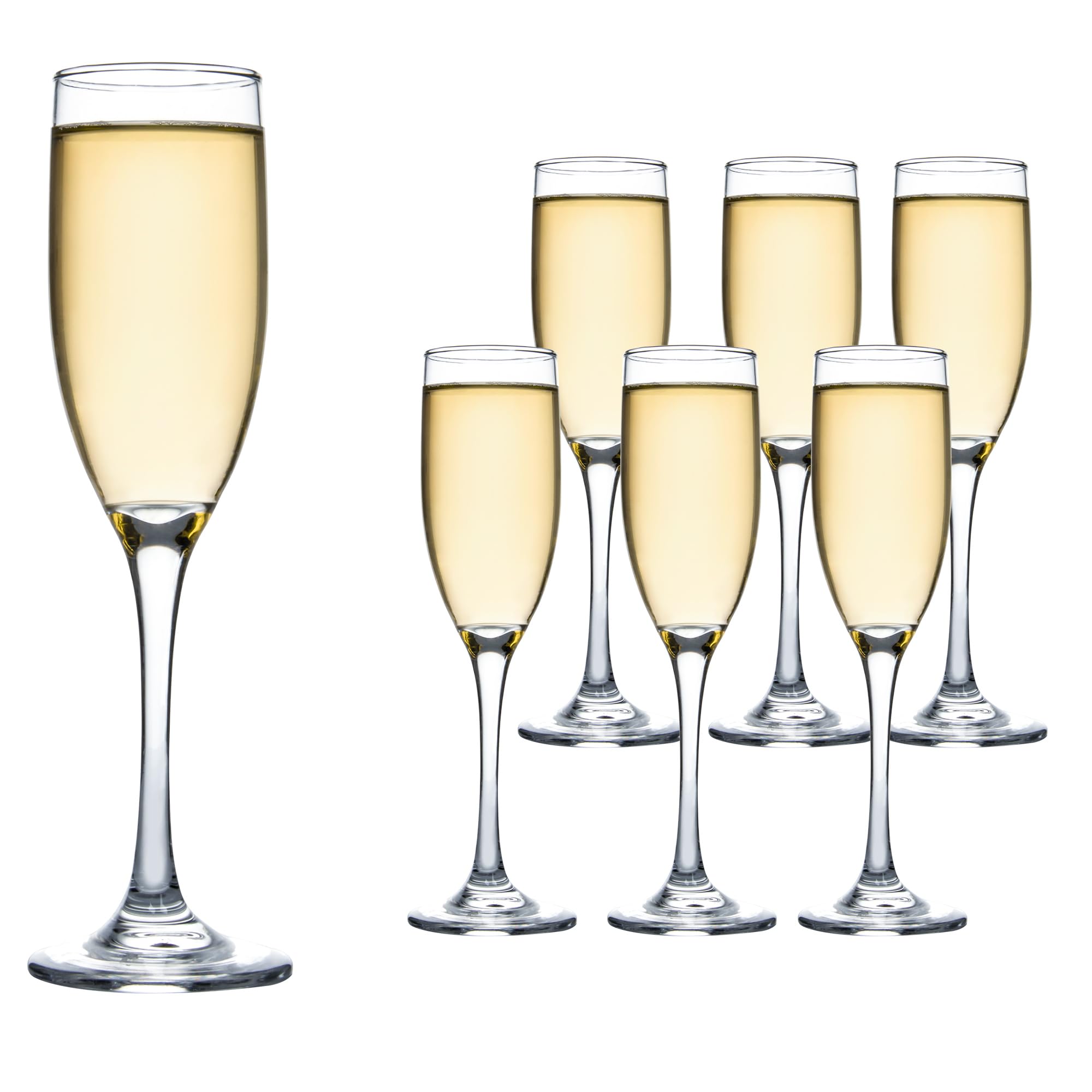 Copa de champán UMEIED en cristal claro, ideal para brindis elegantes.