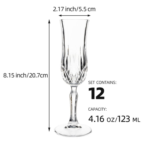 Capacidad de 4,16 onzas ideal para brindis y espumosos.