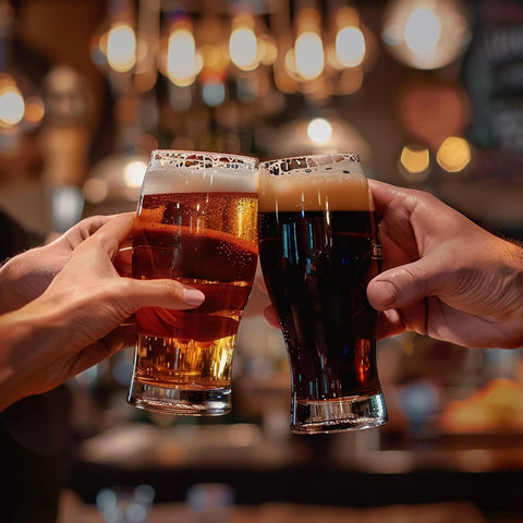 Vasos pilsner clásicos de UMEIED, aptos para reuniones casuales o formales.