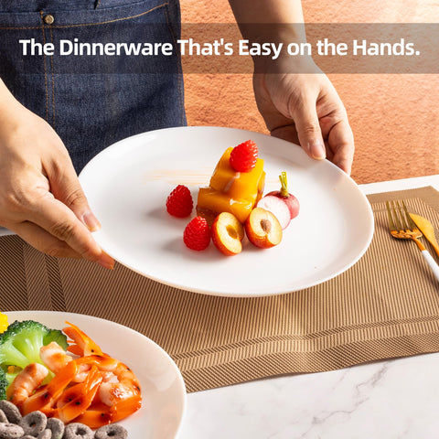 UMEIED plato-dining-redondo-blanco-brillante, complemento elegante para la mesa.
