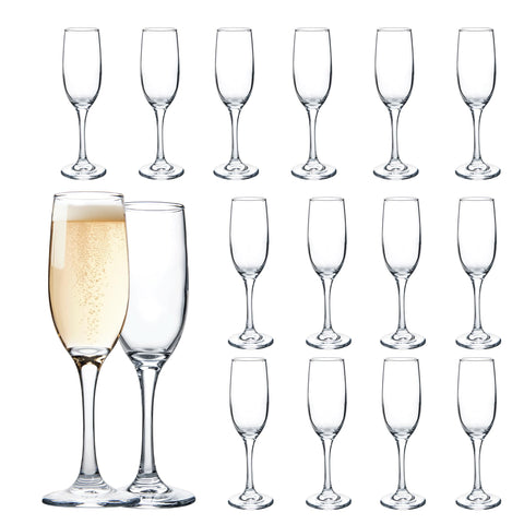 UMEIED set de 16 copas champán, forma clásica, brindis elegante.