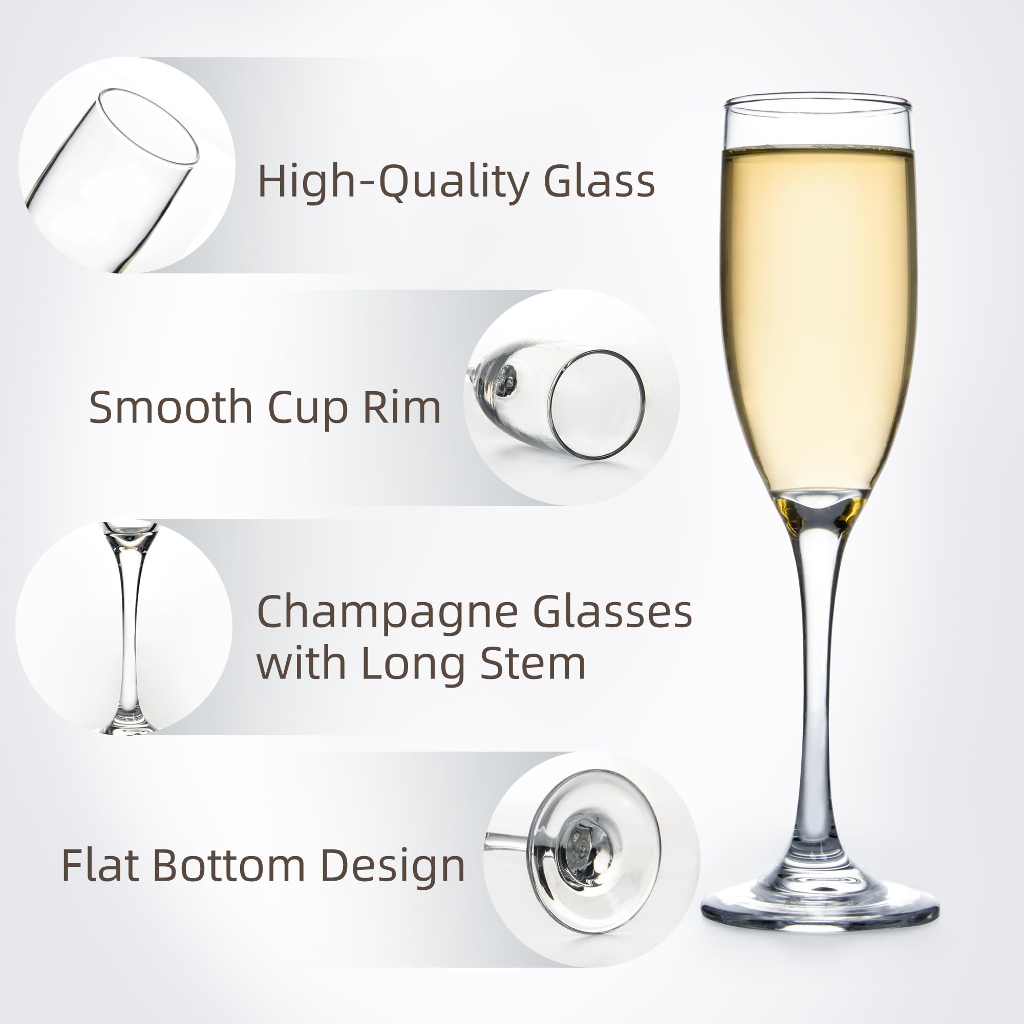 UMEIED vasos champán diseño elegante que añade sofisticación