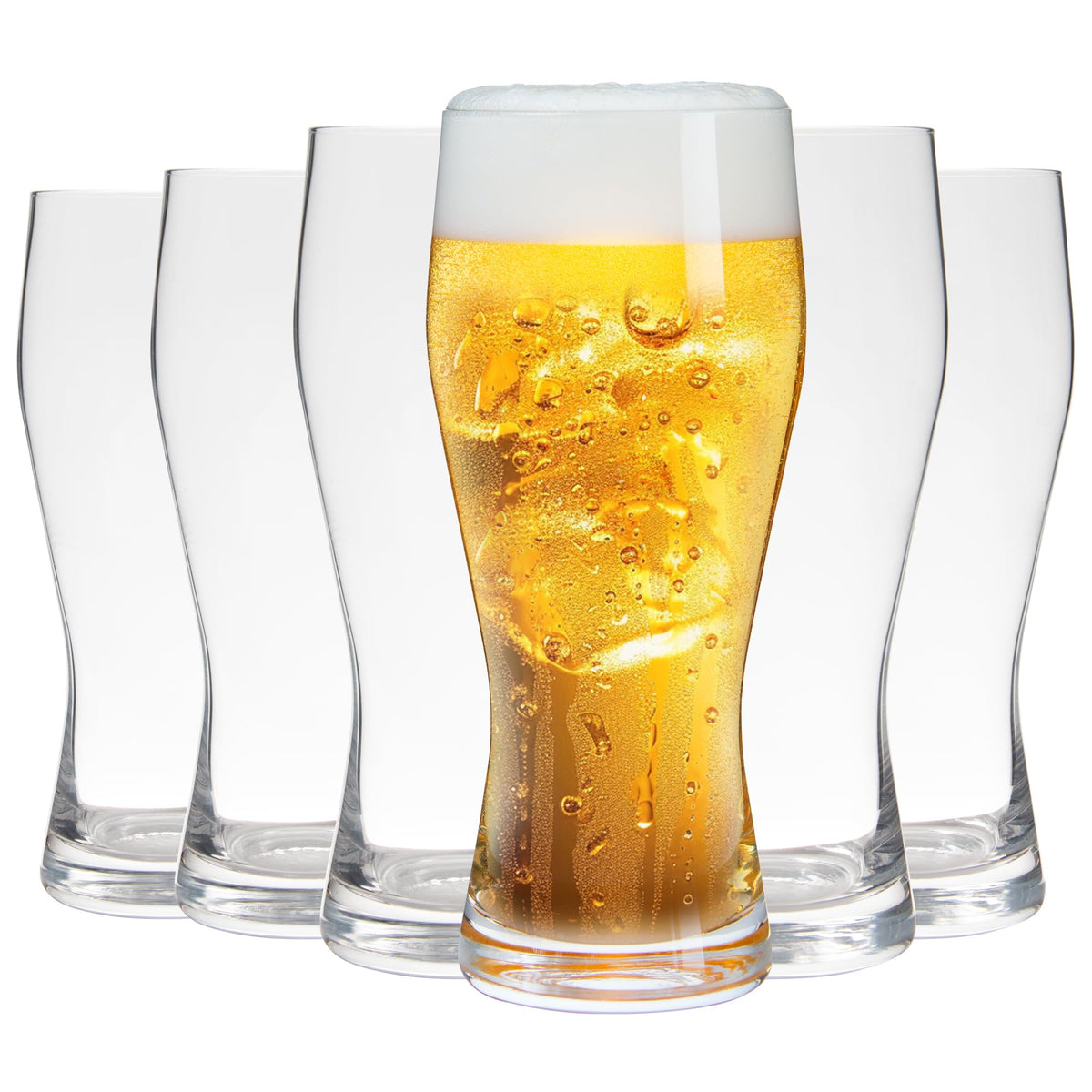 Vaso pilsner de UMEIED, juego de 6, ideal para cervezas artesanales.