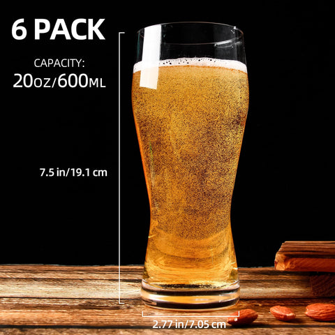 UMEIED vaso pilsner de alta capacidad realza color y burbujeo de la bebida.