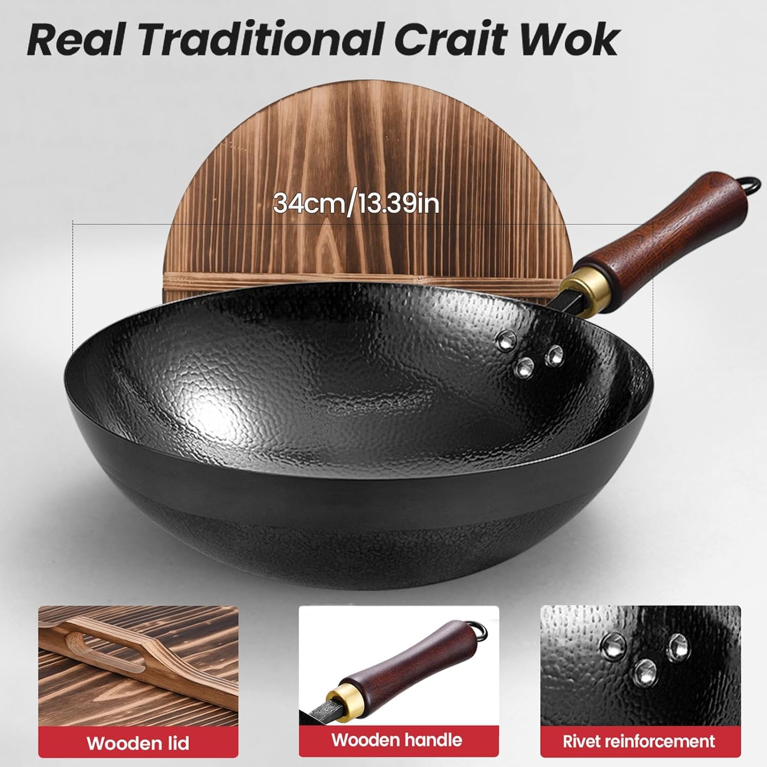 UMETRE wok calentamiento rápido y uniforme para salteados.