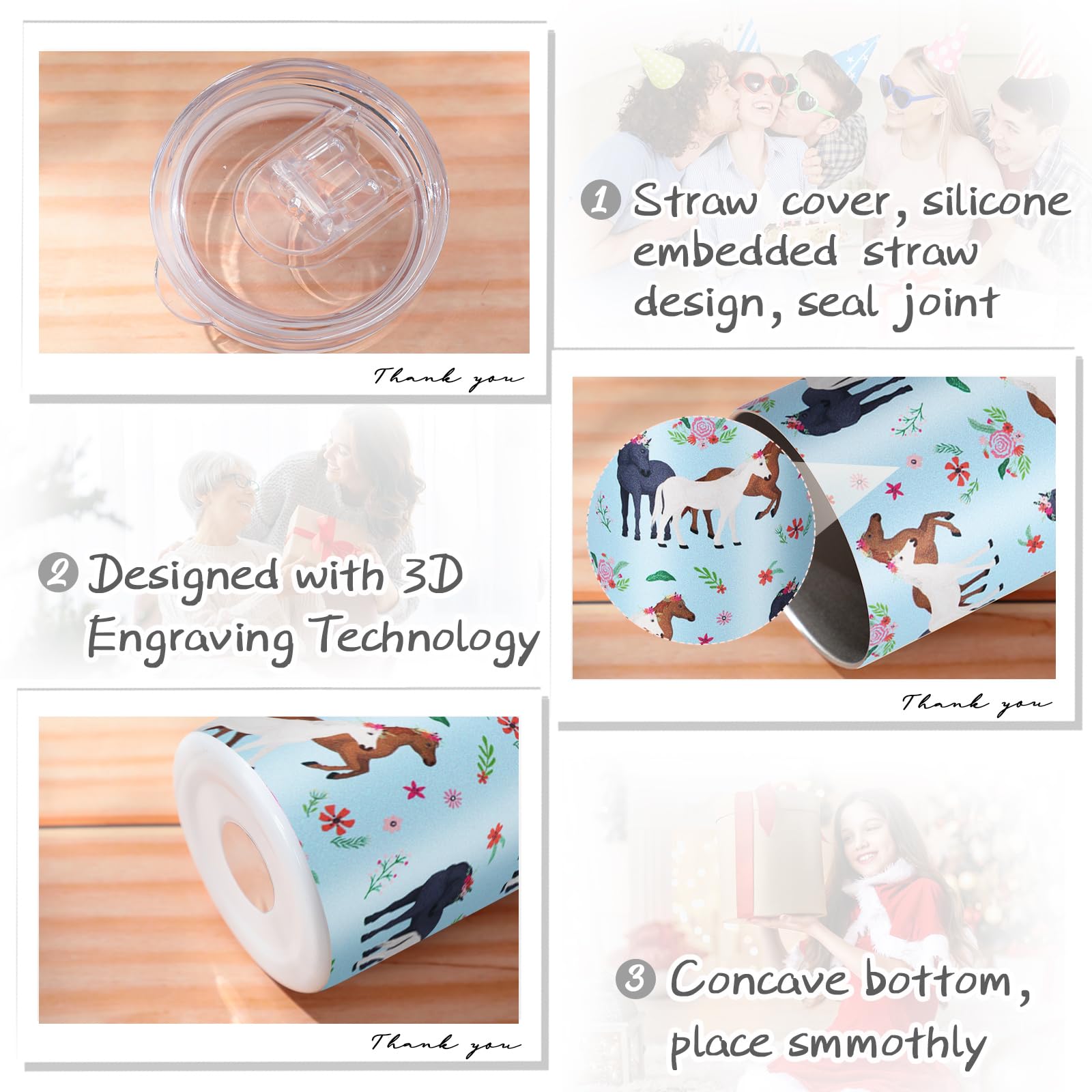 Umigy: diseño de caballo en vaso, duradero y fácil de limpiar
