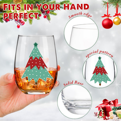 Umigy copas navideñas sin tallo, color verde y rojo, para brindar durante fiestas