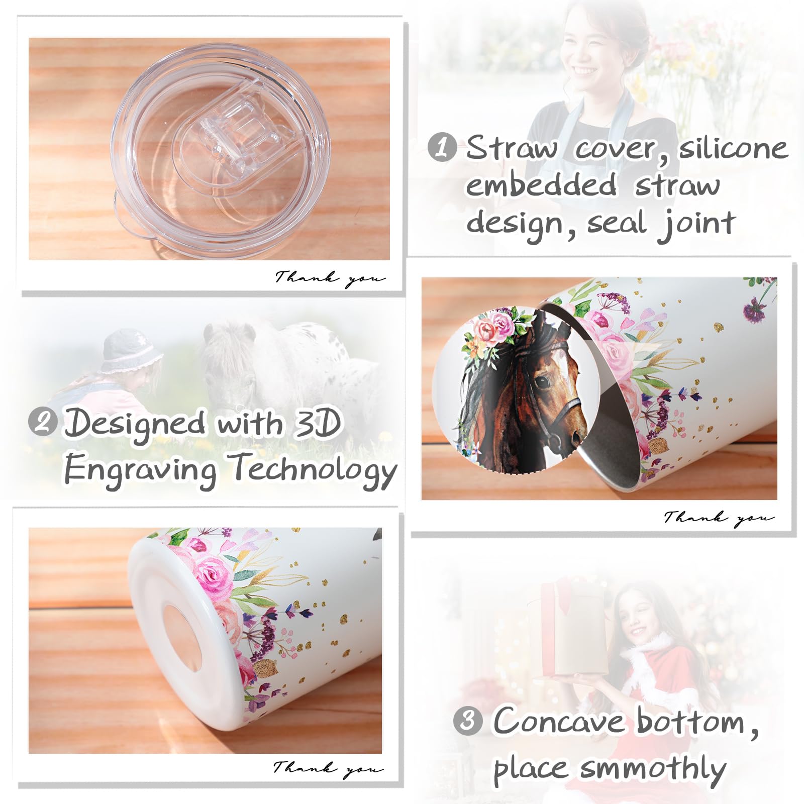 Umigy conjunto regalo de caballos, taza y calcetines, ideal para amantes de caballos