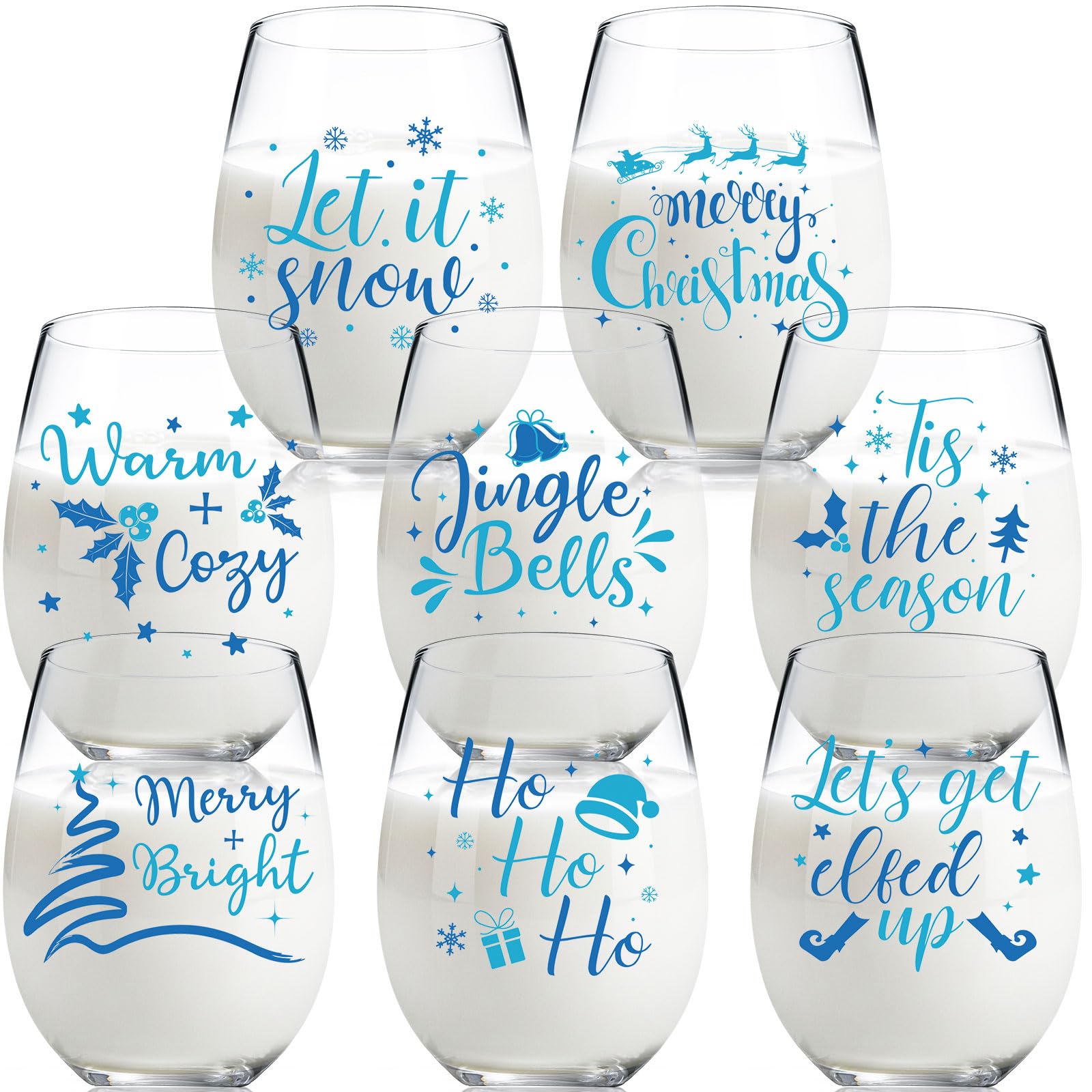 Umigy copa de vino con copo de nieve, ideal para reuniones festivas.