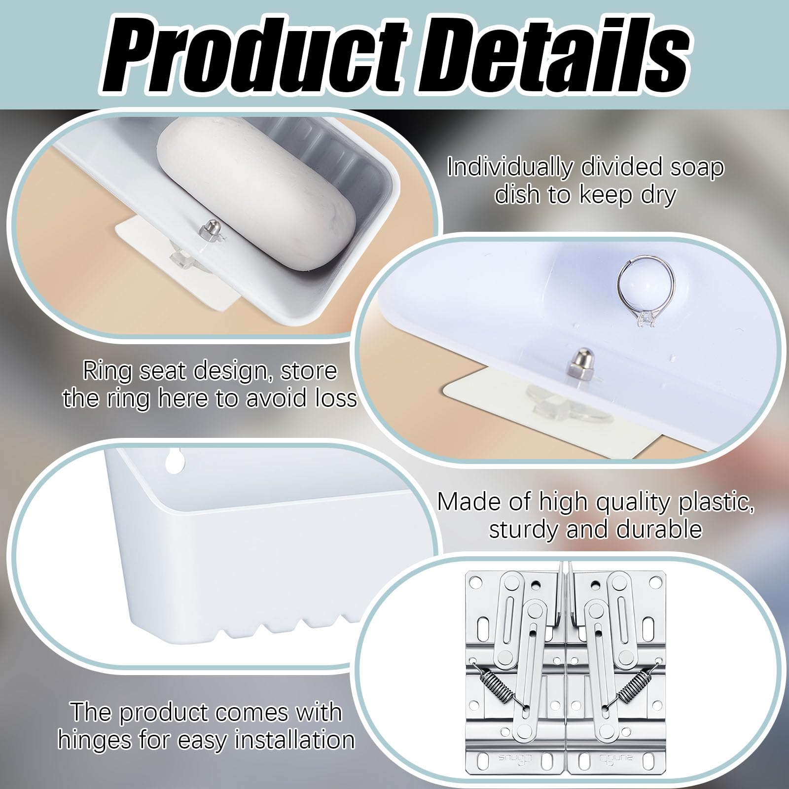 Umigy acabado blanco en plástico y metal, resistente y duradero.