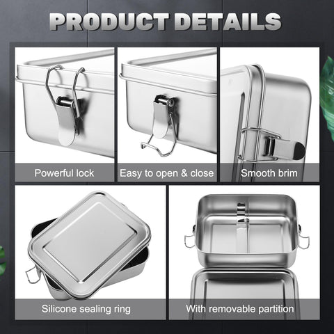 Umigy: caja para alimento de acero inoxidable apta para lavavajillas.