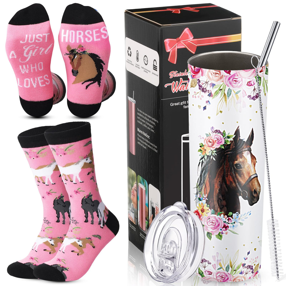 Umigy taza 20 oz con diseño de caballo, ideal para bebidas frías o calientes