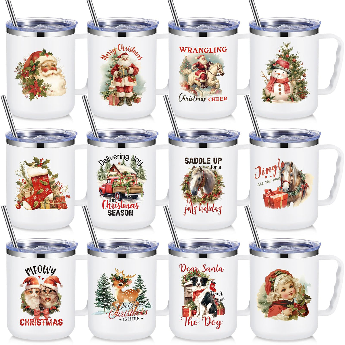 Taza Umigy navideña de 12 piezas con asa, ideal para regalo corporativo.