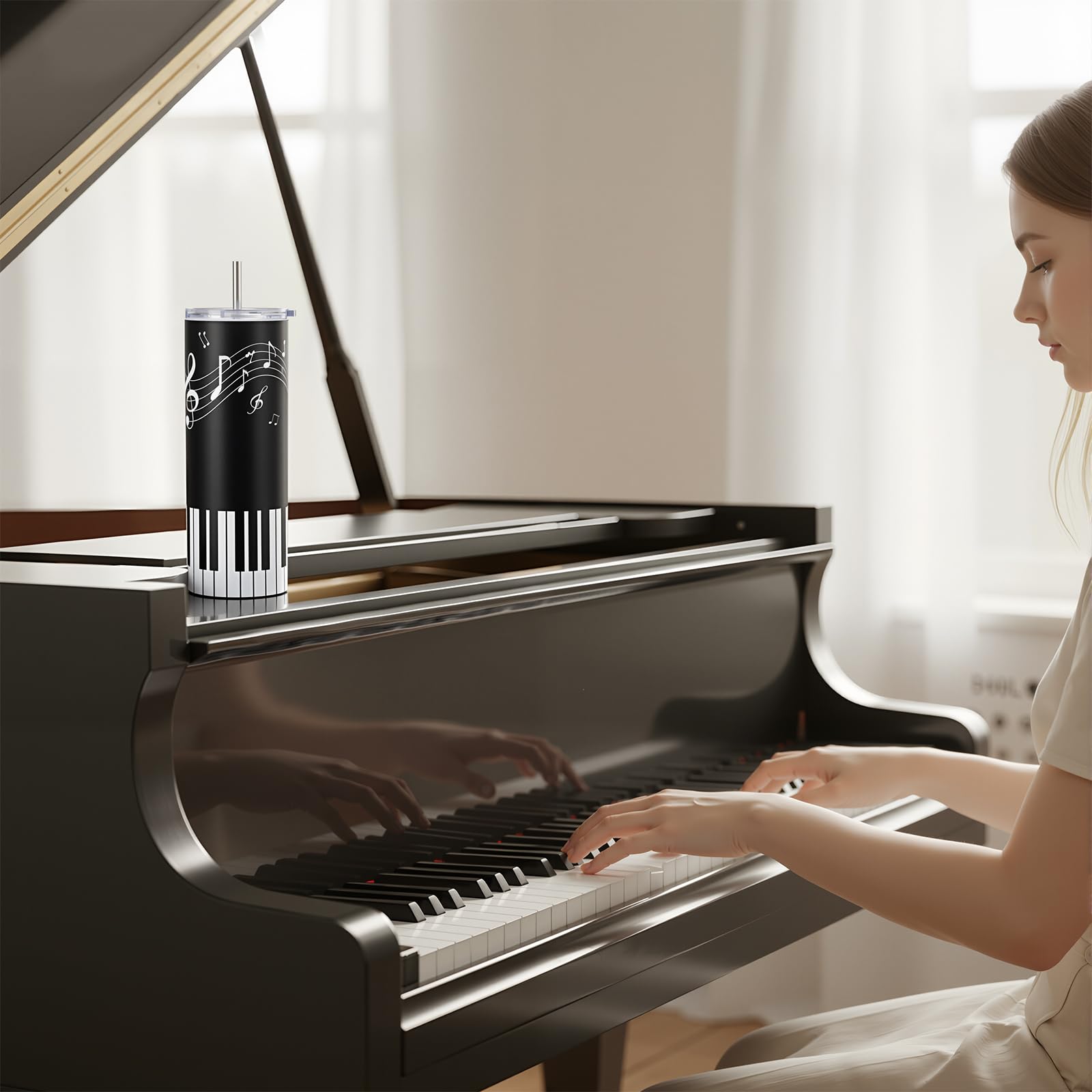 Umigy vaso acabado blanco con diseño elegante para regalo musical