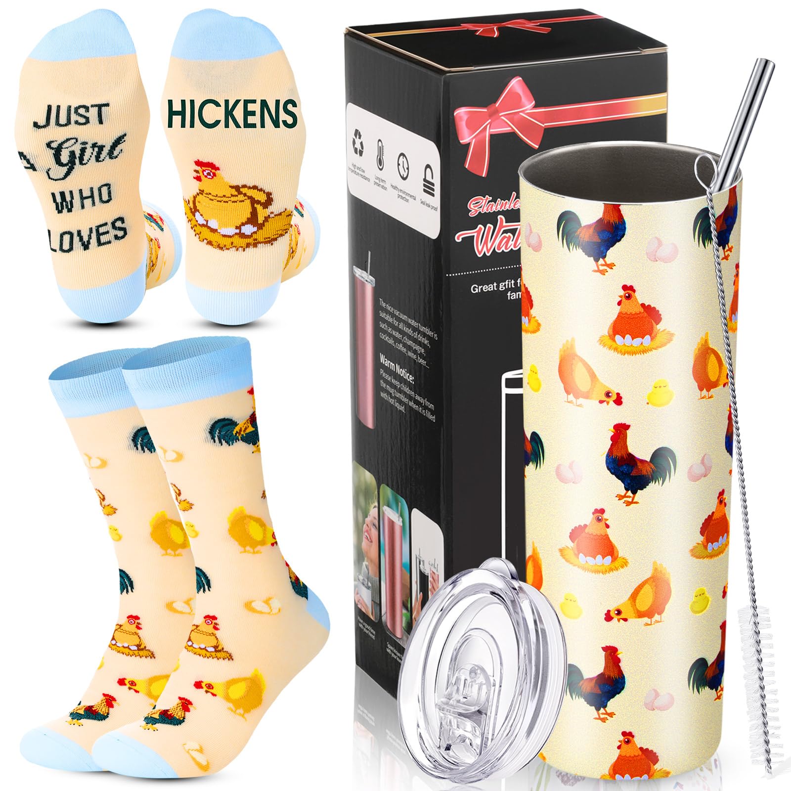 Vaso térmico Umigy con diseño de pollo, ideal para bebidas frías o calientes
