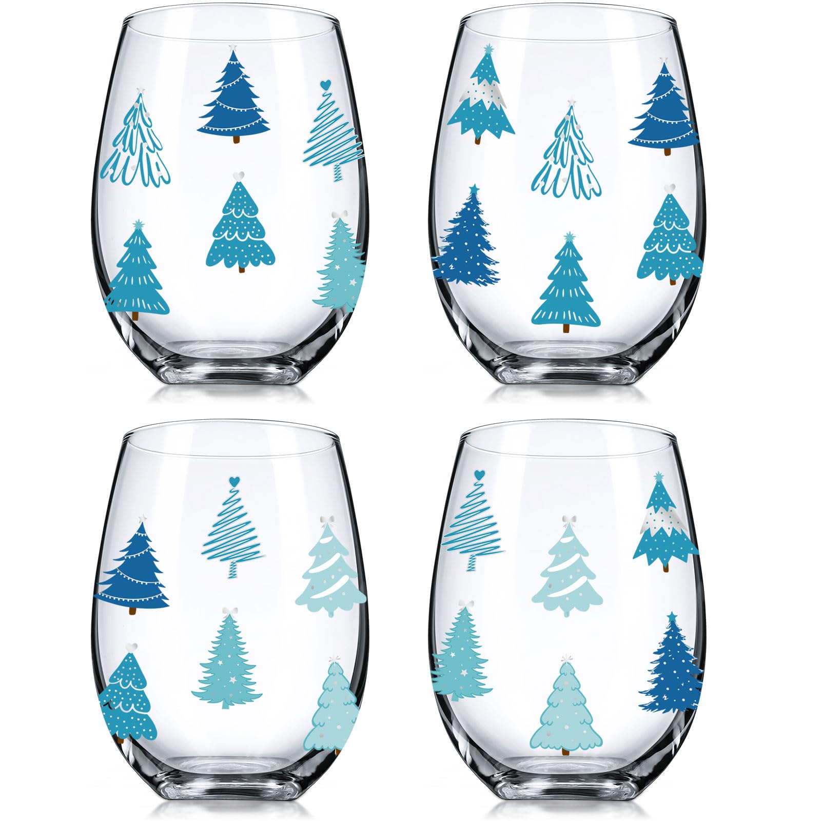 Umigy vaso sin tallo con navidad hojas y bayas, ideal para celebrar en casa.