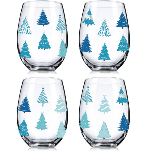 Umigy vaso sin tallo con navidad hojas y bayas, ideal para celebrar en casa.