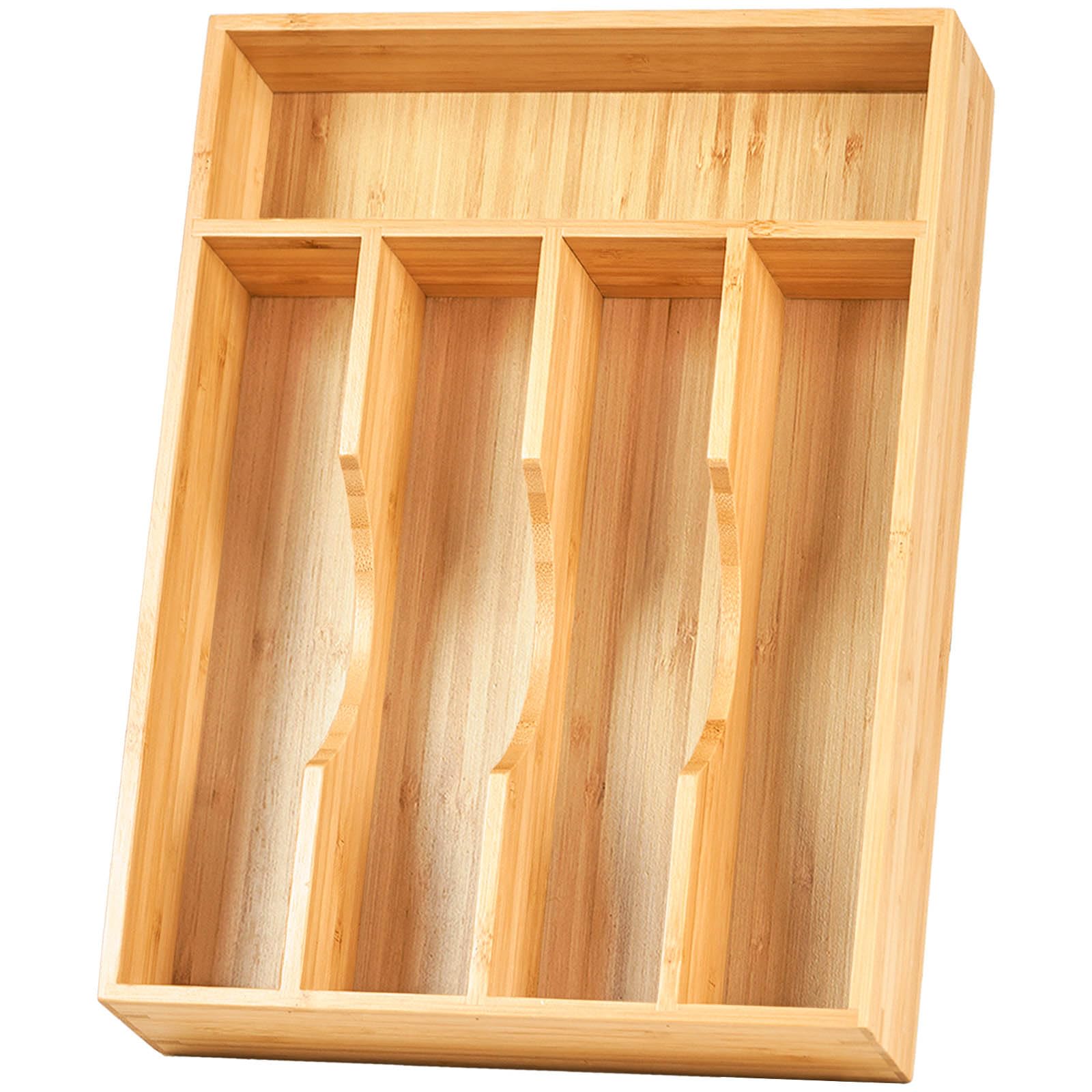 Umilife Organizador de bambú, visión general del cajón, mejora la organización diaria.