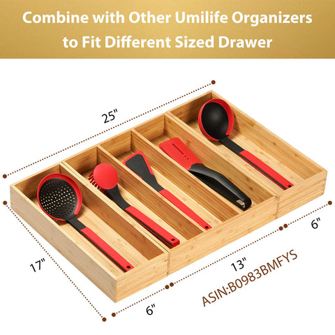 Umilife organizador de bambú para baño, mantiene botellas y productos de aseo separados.