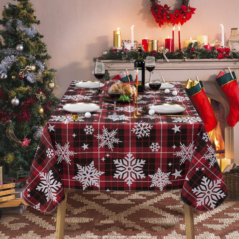 Mantel UMINEUX con ciervos ornamentales para cenas festivas.