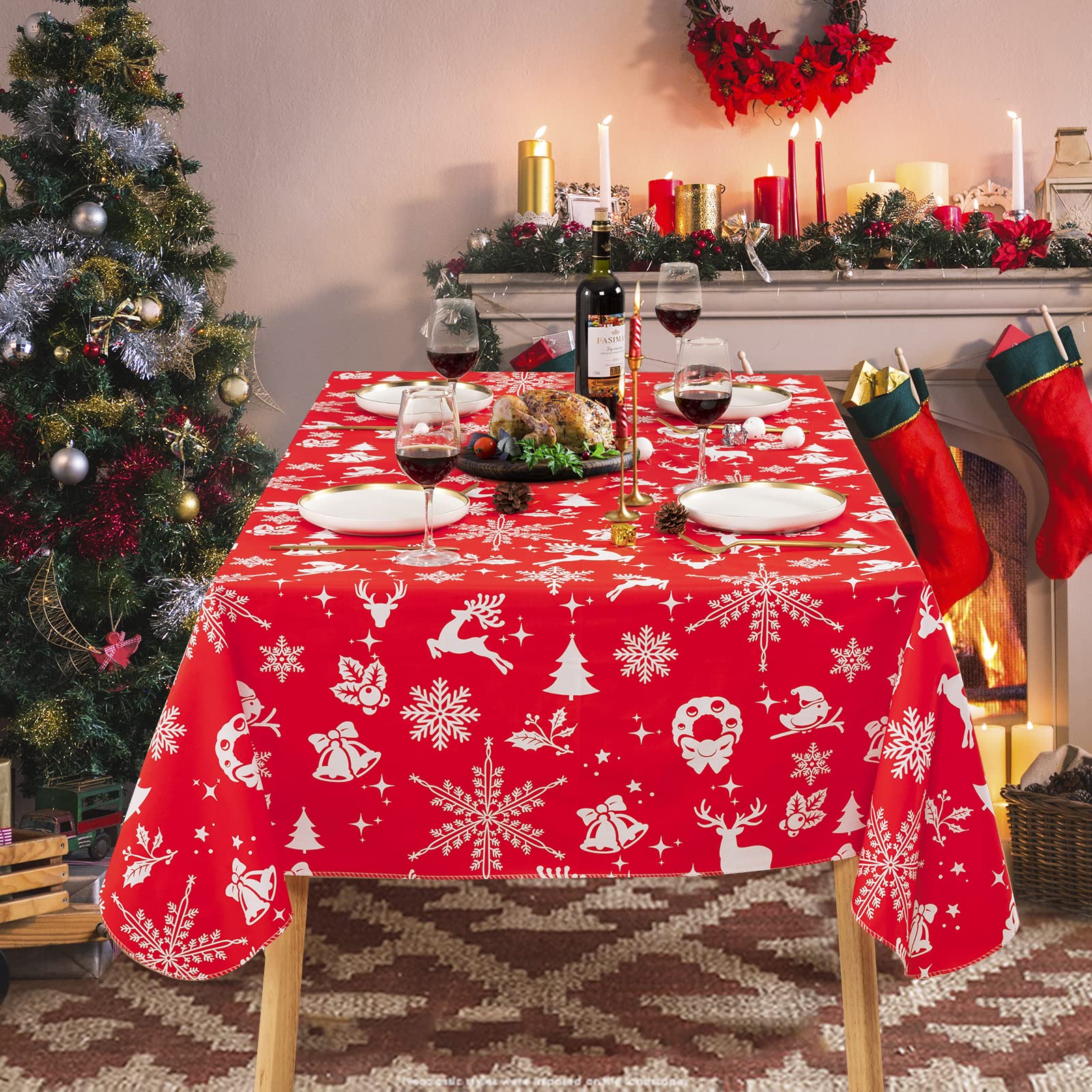 Mantel UMINEUX impermeable, fácil de limpiar tras comidas