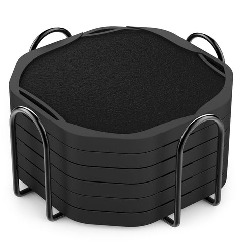 Umirro posavasos absorbentes con base de silicona y fieltro para proteger la mesa