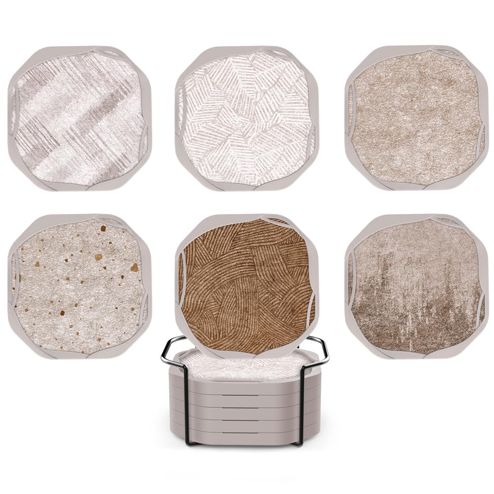 Umirro posavasos absorbentes con soporte protegen superficies y evitan marcas.