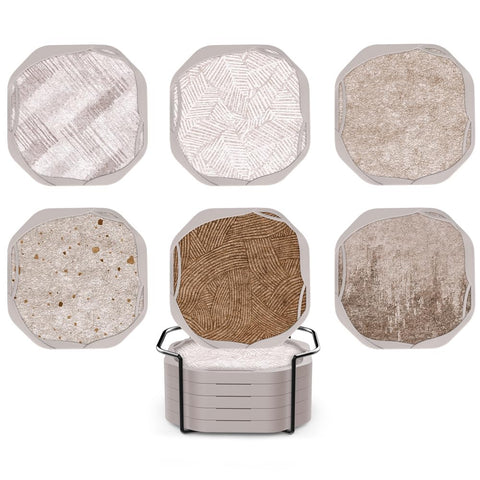 Umirro posavasos absorbentes con soporte protegen superficies y evitan marcas.