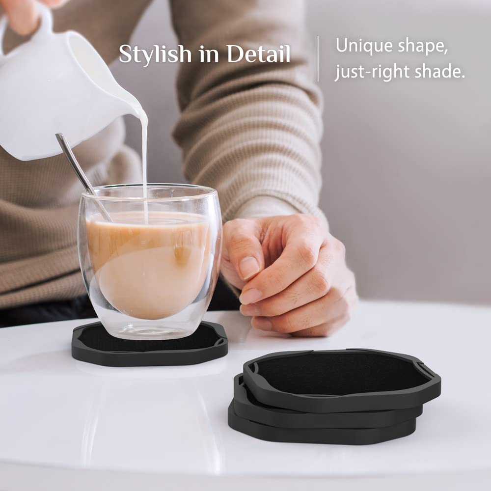Umirro posavasos silicona y fieltro, antideslizante y absorbe humedad