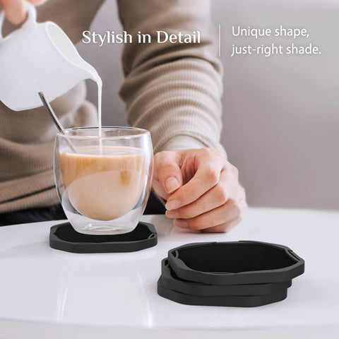 Umirro posavasos silicona y fieltro, antideslizante y absorbe humedad