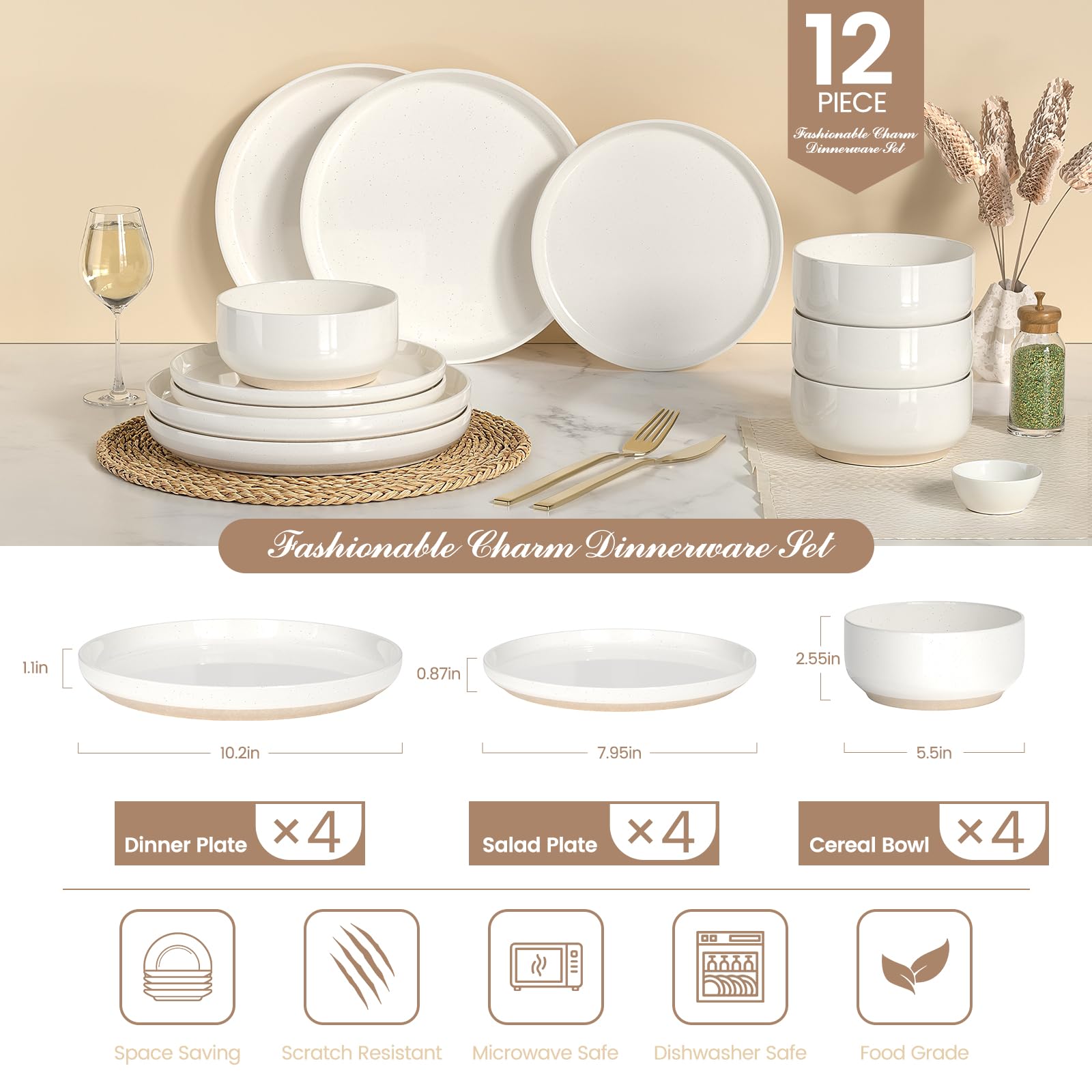 Umite Chef platos de ensalada 8 pulgadas perfectos para ensaladas y guarniciones