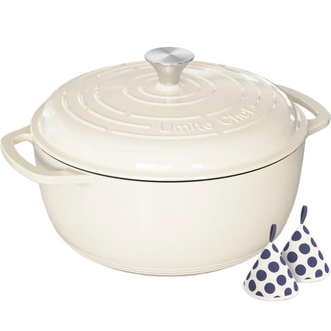 Umite Chef 6QT olla esmaltada con tapa hermética para conservar jugos y sabores