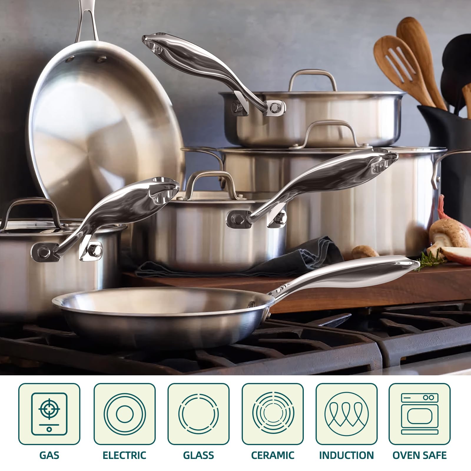 Umite Chef: acabado exterior brillante e interior satinada facilita limpieza y lectura de medidas.