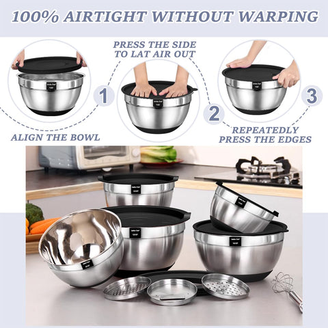 Umite Chef: accesorios ralladores de tres tipos para cortar directamente en el cuenco.