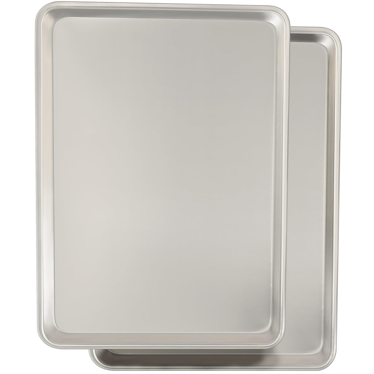 Bandeja Umite Chef de aluminio natural 18x13 con antideformación para hornear de forma uniforme.