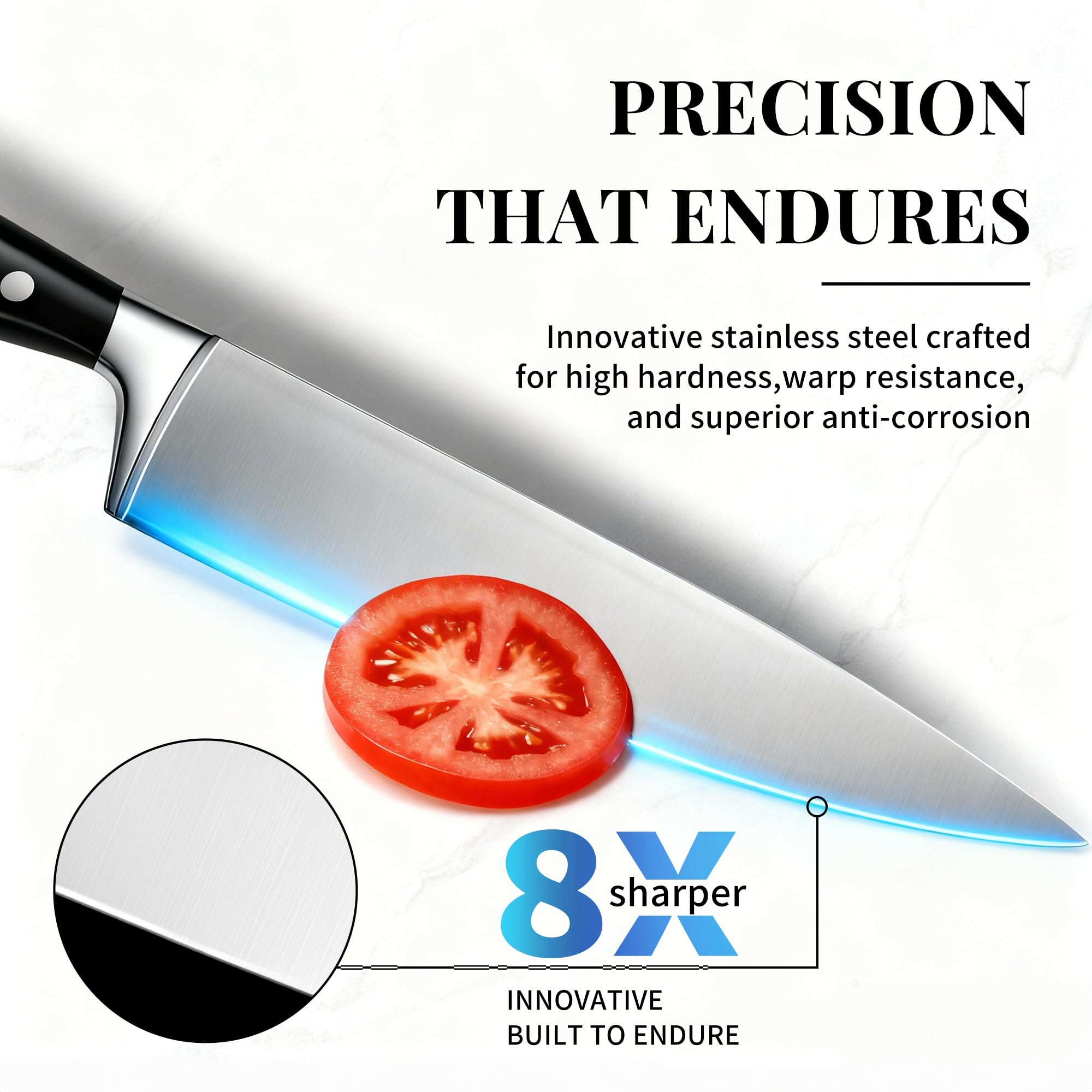 Umite Chef: bloque de cuchillos de resina duradera para almacenar con estilo.