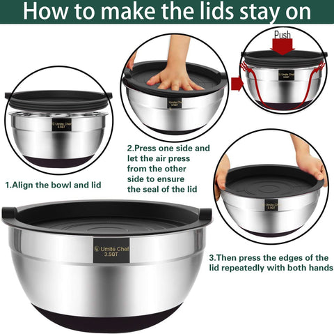 Umite Chef bol apilables en acero inoxidable, ahorro de espacio en la cocina.