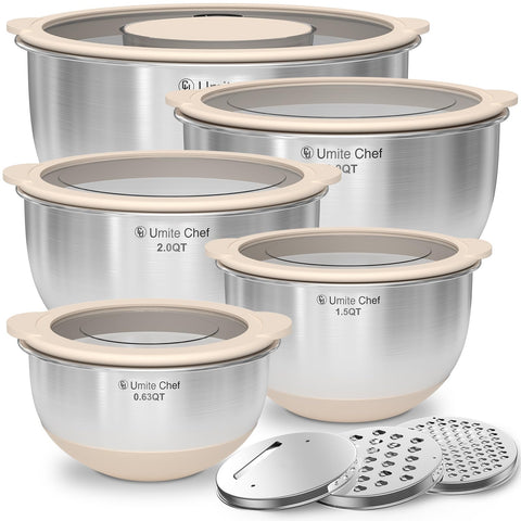 Umite Chef: conjunto de tazones con tapas para almacenamiento sin fugas.